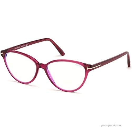 Eyeglasses Tom Ford FT 5545 -B 075 Shiny Transp. Fuchsia  Rose Gold"t" Logo/B