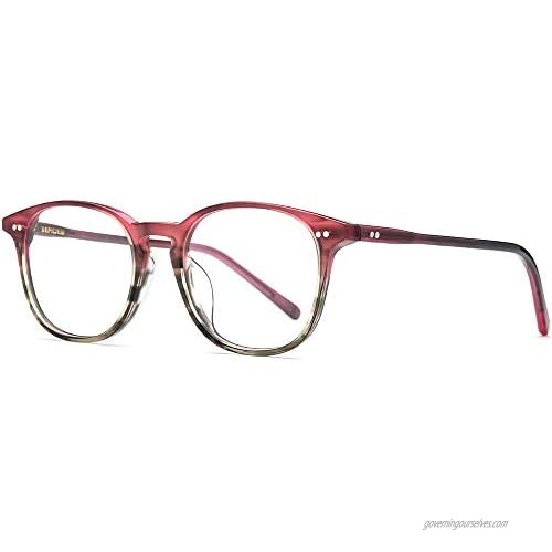 HEPIDEM Acetate Square Glasses for Men Women Retro Vintage Prescription Eyeglasses