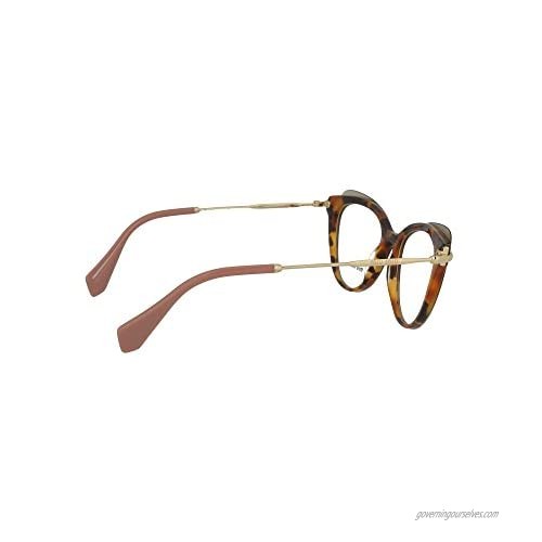 Miu Miu MU 01QV - VX81O1 Eyeglass Frame CORE Collection Havana/Transparent Brown w/Clear Demo Lens 50mm