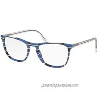 Prada Conceptual PR08VV - 3191O1 Eyeglasses Striped Grey Blue Frame w/Demo Lens 55mm