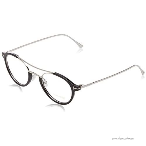 Tom Ford - FT 5515  Round acetate/metal Black Silver Eyewear Frame 49/22/145