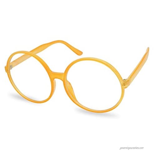 Vintage Inspired Round Super Oversized Clear Lens Fashion Eye Glasses Non-Prescription