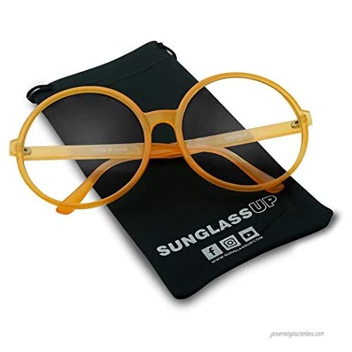 Vintage Inspired Round Super Oversized Clear Lens Fashion Eye Glasses Non-Prescription