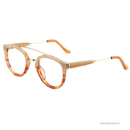 Zeelool Vintage Acetate Aviator Eyeglasses Frame for Men Full Rim Chic Non-Prescription Eyewear Watson FX0239