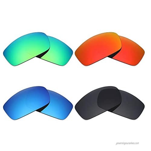 Mryok 4 Pair Polarized Replacement Lenses for Costa Del Mar Caballito Sunglass - Stealth Black/Fire Red/Ice Blue/Emerald Green