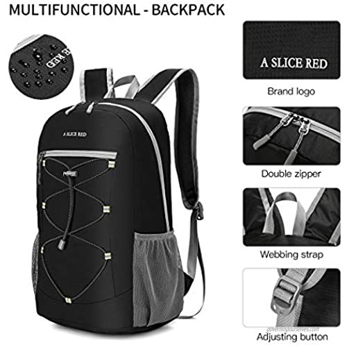 A SLICE RED Lightweight Packable Backpack Travel Hiking Daypack
