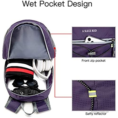A SLICE RED Packable Backpack Small Waterproof Travel Hiking Daypack