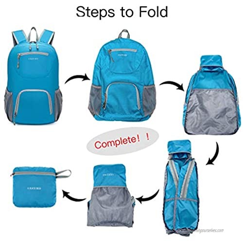 A SLICE RED Packable Travel Hiking Backpack Daypack