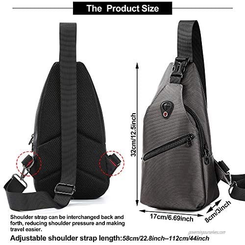 AmHoo Casual Sling Backpack Waterproof Crossbody Chest Shoudler Bag Outdoor Fashion Daypacks for Men and Women