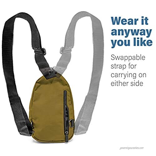 Clakit Sling Bag - Unisex Crossbody Pack (Olive) for Walking Day Hiking Travel & EDC