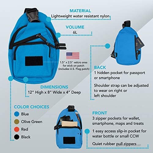 Clakit Sling Bag - Unisex Crossbody Pack (Olive) for Walking Day Hiking Travel & EDC