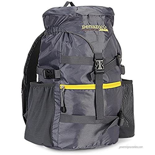 Denazo Outdoors - 20L Hiking Day Pack/Small Ergonomic Construction/High Capacity Flip Top/Ultra Light and Breathable