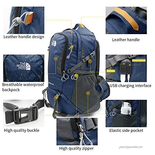 EULANT Hiking Backpacks with USB Charging and Headphone Interface Large Capacity & Waterproof with Rain Cover