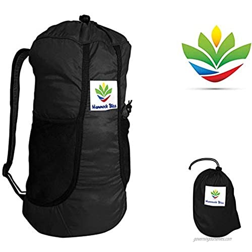 Hammock Bliss - Ultralight Travel Daypack - Super Durable  Waterproof & Comfortable Yet Only 5.25 oz (Black)