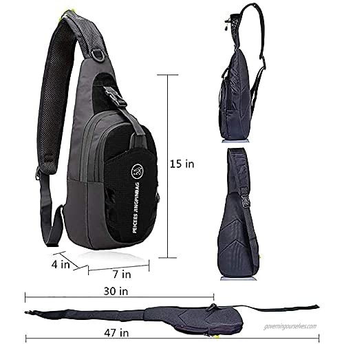 Peicees Water Resistant Sling Bag Crossbody Chest Pack One shoulder Backpack Sport Outdoor for Men Women Teens Boys and Girls