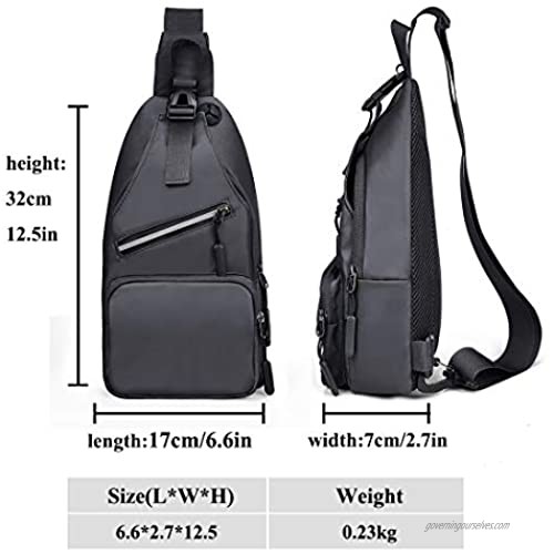 VOLGANIK ROCK Waterproof Sling Bag Small Sling Backpack Casual Crossbody Chest Bag Shoulder Bag Front Pack