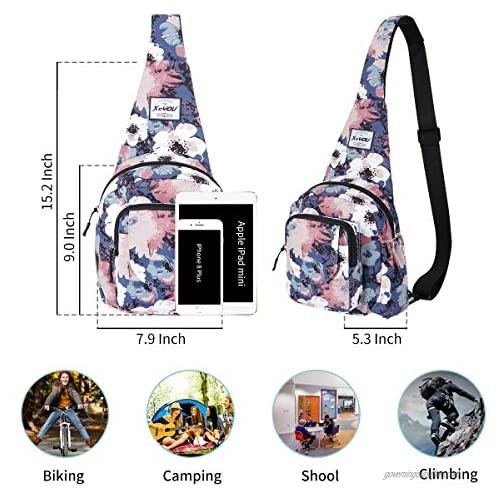 XEYOU Small Sling Bag Backpack Lightweight One Strap Bag Hiking Crossbody Chest Bag Unisex Shoulder Daypack