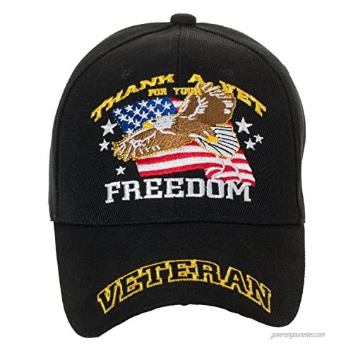 Artisan Owl Thank A Vet for Your Freedom Veteran Hat Cap - Embroidered Cap