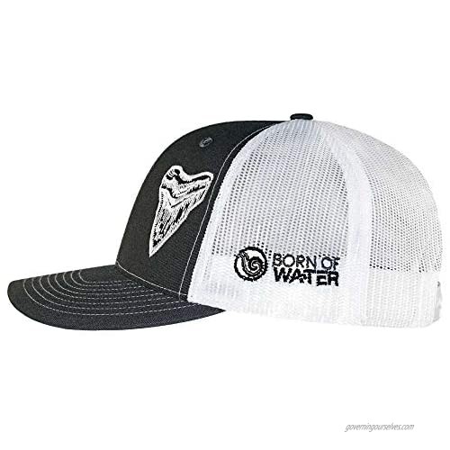 Born of Water Megalodon MEG Tooth Trucker Hat: Scuba Dive | Freediving | Spearfishing