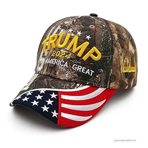 Idealforce Trump Hat 2024 Adjustable Camo Embroidered Trump 2024 Baseball Cap