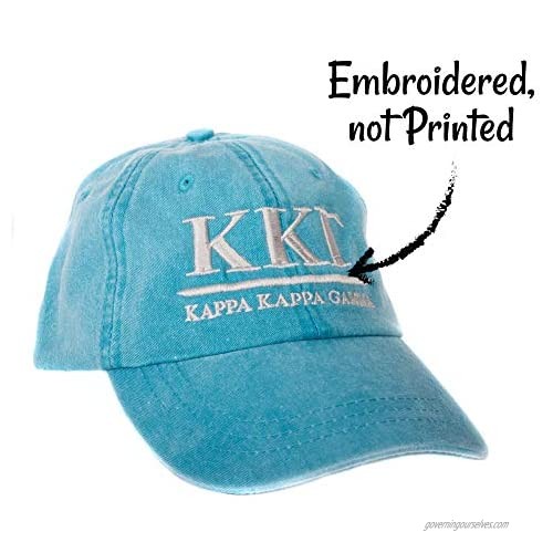 Kappa Kappa Gamma (B) Sorority Embroidered Baseball Hat Cap Cursive Name Font kkg