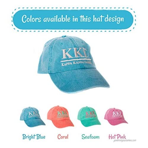 Kappa Kappa Gamma (B) Sorority Embroidered Baseball Hat Cap Cursive Name Font kkg