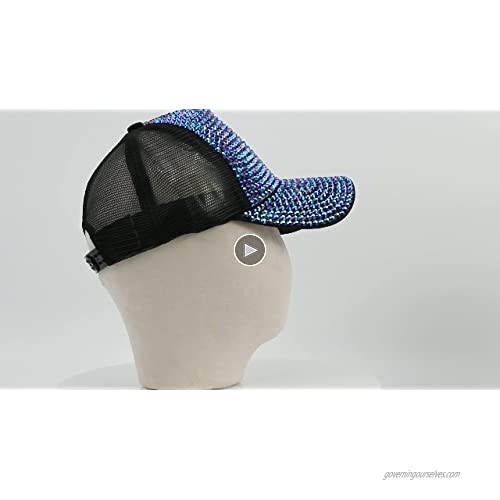 LABANCA Studded Rhinestone Baseball Cap Crystals Adjustable Baseball Hat Bling Sun Hat for Women and Girls