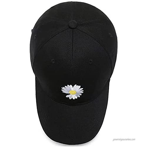 OAKSTOY Daisy Embroidery Baseball caps Unisex Baseball Hat Adjustable Distressed Blessed Hat Washable Denim Sun Hats