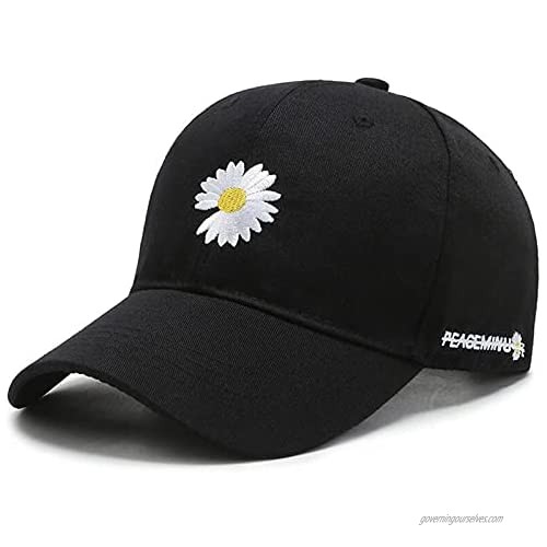 OAKSTOY Daisy Embroidery Baseball caps  Unisex Baseball Hat Adjustable Distressed Blessed Hat Washable Denim Sun Hats