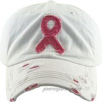 Pink Ribbon Women's Awareness Vintage Baseball Cap