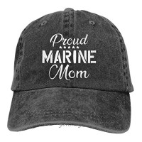 QNCNWI Proud Us Marine Corps Mom Hat Funny Adjustable Baseball Cap Unisex Trucker Cap Dad Hat-Black