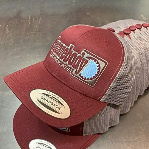 Squarebody Syndicate Classic Maroon and Gray Snapback Curved Bill hat for Men