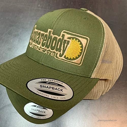 Squarebody Syndicate Green and Khaki Vintage Snapback Curved Bill Hat for Men