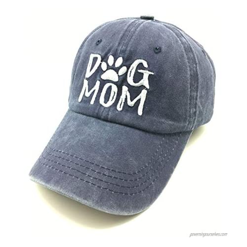Waldeal Women's Dog Mom Baseball Caps Embroideried Washed Adjustable Dad Hat