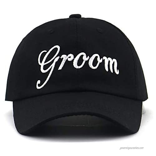 Yoomei Bride Groom Baseball Hats Cotton Embroidery Bachelorette Hats Adults Women Wedding Preparewear Trucker Caps Adjustable