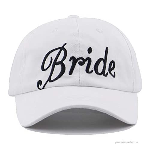 Yoomei Bride Groom Baseball Hats Cotton Embroidery Bachelorette Hats Adults Women Wedding Preparewear Trucker Caps Adjustable