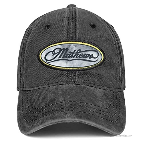 Zpnew Unisex Adjustable Mathews-Archery- Logo Embroidery Hat Shooting Cap Novelty Washed Golf Cap Denim Hat Black One Size