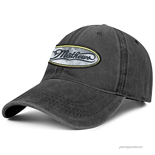 Zpnew Unisex Adjustable Mathews-Archery- Logo Embroidery Hat Shooting Cap Novelty Washed Golf Cap Denim Hat  Black  One Size