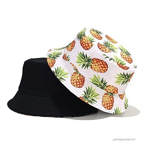 Bucket Hat Beach Fisherman Hats Sun Hat for Women Men Reversible Double Side Wear