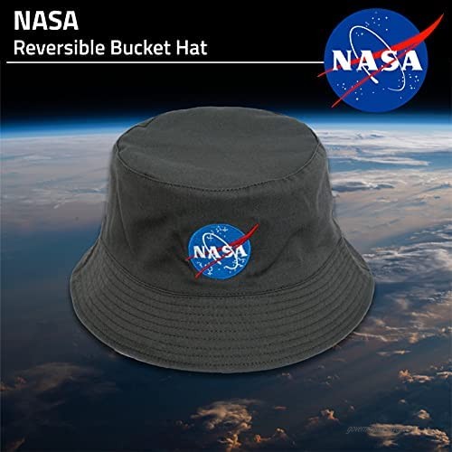 Concept One NASA Solid and Patterned Cotton Reversible Bucket Hat Navy and White One Size