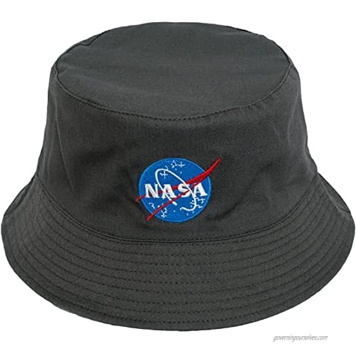Concept One NASA Solid and Patterned Cotton Reversible Bucket Hat  Navy and White  One Size