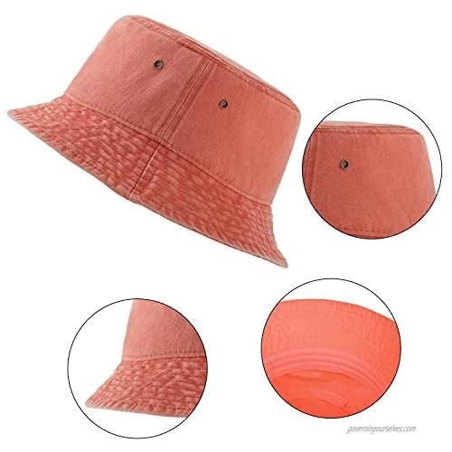 Crazy Era Washed Cotton Bucket Hats Packable Summer Outdoor Cap Travel Beach Sun Hat Plain Colors for Men Women 3 Pack