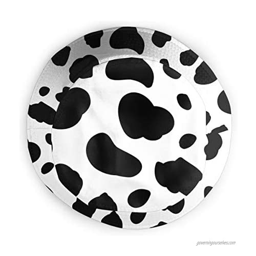 Cute Cow Black and White Printed Animal Patterned Fishing Travel Bucket Hat Fisherman Summer Camp Sun Cap Clothing Dresses Adult Women Men Girls Golf Beach Party Gift