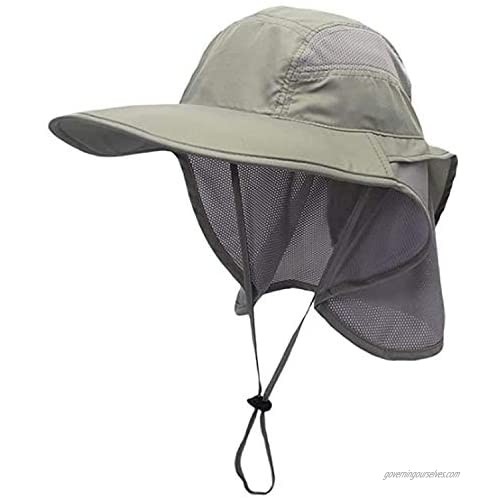 Fishing Hat Beach Cap with Sun UV Protection  UPF 50+ Wide Brim Breathable with Neck Flap Bucket Hats for Men and Women