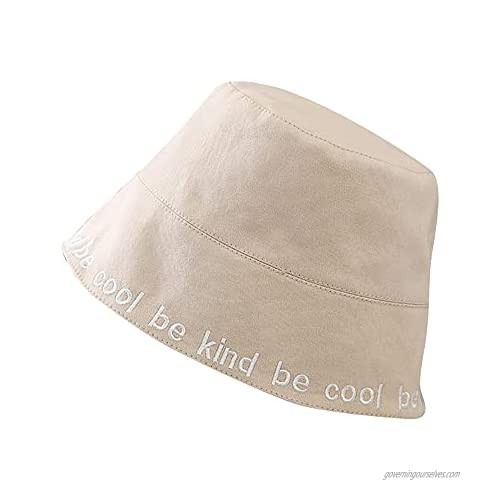 lanxjoyss Cotton for womensun Hats for Women Embroidered Bucket hat Pleated Bucket hat Metallic