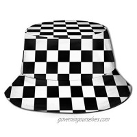 LEEYIEN Cute Checkered Bucket Hat Breathable Packable Fishing Hat Beach Accessories Unisex Shepherd Check