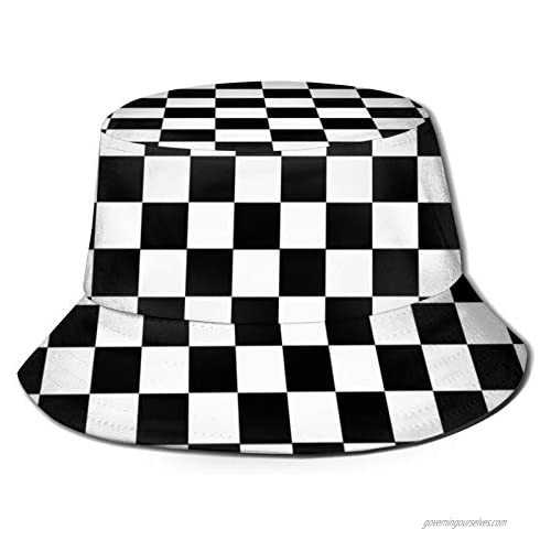 LEEYIEN Cute Checkered Bucket Hat Breathable Packable Fishing Hat Beach Accessories Unisex Shepherd Check