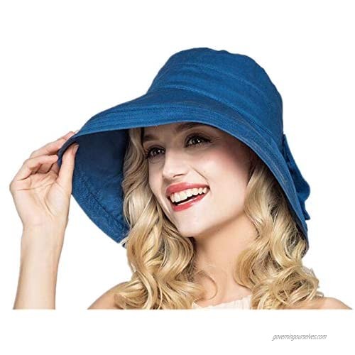 LLmoway Women Bucket Sun Hat Wide Brim Foldable UV Protection Floppy Cotton Hat