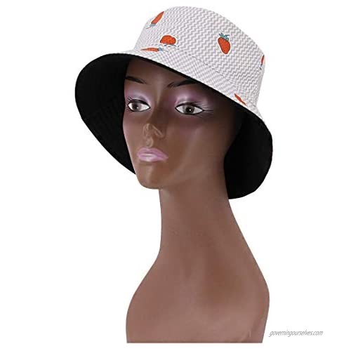 Naimo Unisex Reversible Fruit Print Bucket Hat Packable Fisherman Cap Outdoor Travel Beach Visor Sun Hat