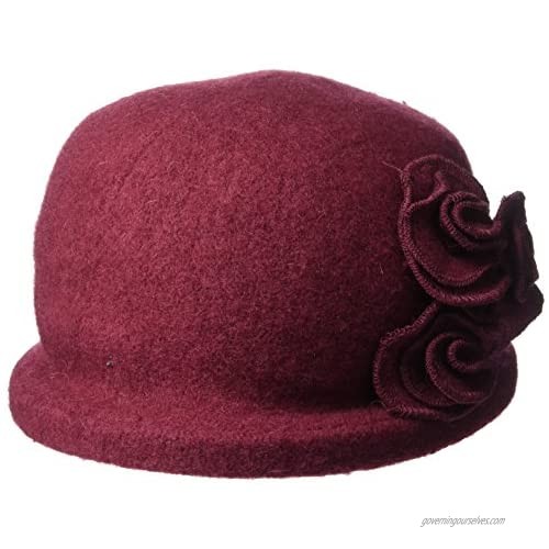 San Diego Hat Company Women's Soft Knit Cloche Hat with Side Flower Detail